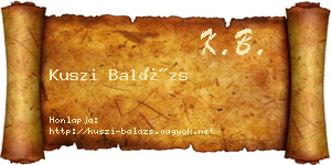 Kuszi Balázs névjegykártya
