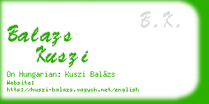 balazs kuszi business card